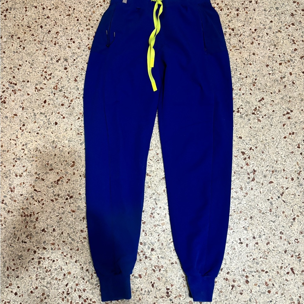 figs electric blue joggers XXS women